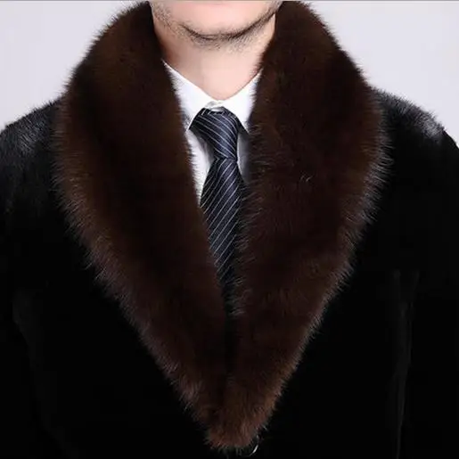 New Men faux fur Coats oversized 3xl 4xl 5xl men's long-sleeved thicken warm fake mink fur luxury black jackets M795