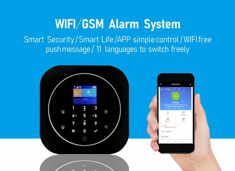 Беспроводная домашняя охранная Wi-Fi GSM сигнализация RFID с ЖК-клавиатурой, Автонабор сирены, датчик, комплект Tuya Smart App, управление детектором движения