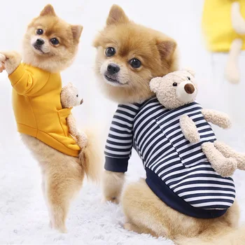 

The Latest Teddy Bear Dog Cat Pet Clothes Autumn and Winter Sweater Fleece Cartoon Supplies Small and Medium-sized Dogs Costume