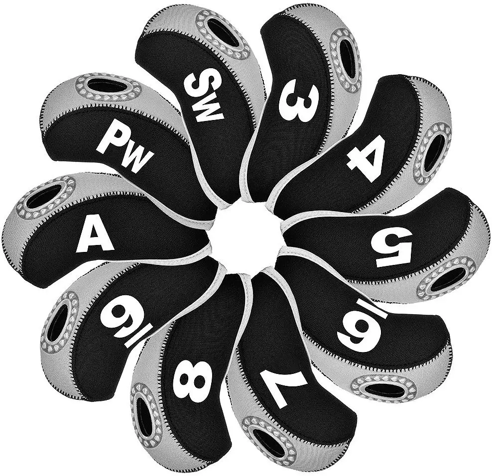 Agemore 10 шт./компл. Изысканная ПУ гольф клуб клюшка для гольфа чехлы на сиденья протектор Гольф головных уборов комплекты железная крышка