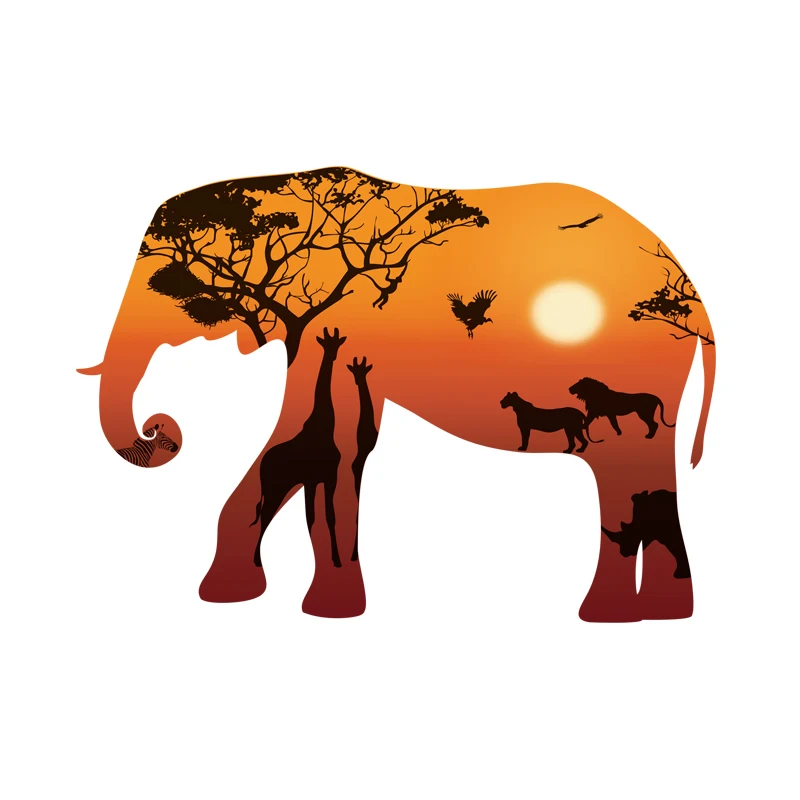 Elephant Креативная Настенная Наклейка в скандинавском стиле с изображением лося, настенные наклейки для гостиной, самоклеящиеся съемные украшения для дома - Цвет: Elephant
