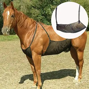 

Breathable Anti-mosquito Horse Cover for Abdomen Head Adjustable Elasticity Anti-scratch Horse Abdomen Mesh Cover Horse Masks