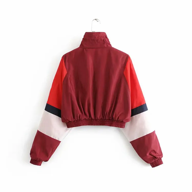 

2018 Europe And America Autumn New Style WOMEN'S Dress Fashion Long Sleeve Contrast Color Joint Short Jacket Sports Jackets