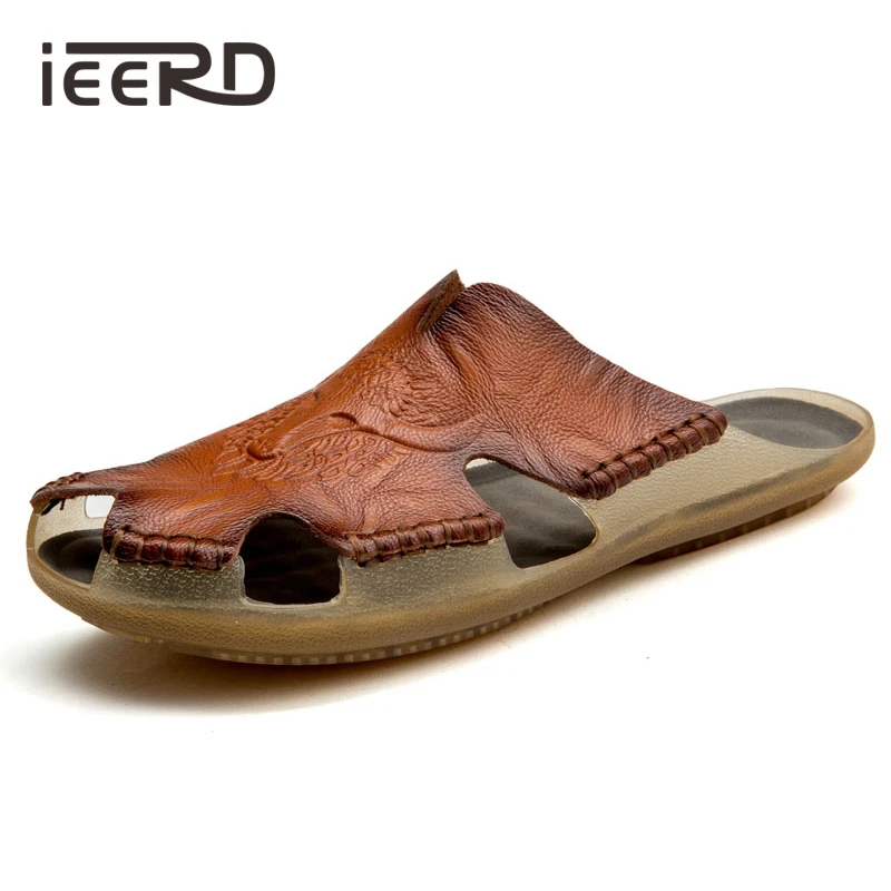 mens soft leather sandals