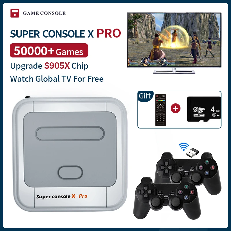 Super konsola X Pro Mini/wideo telewizyjne konsole do gry WIFI wyjście HD na PSP/N64/DC/PS1 gry na konsolę Xbox Gamepad wbudowane w 50000 gier