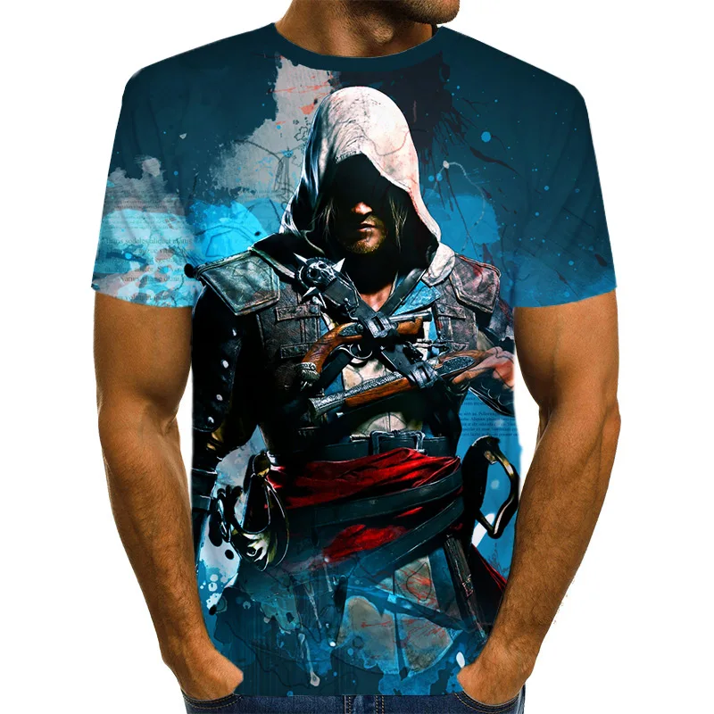 NT875 Лето, футболка с 3d принтом Assassin Creed, мужские футболки в стиле хип-хоп, аниме, топы для мужчин, косплей, Рождественская футболка - Цвет: NT875