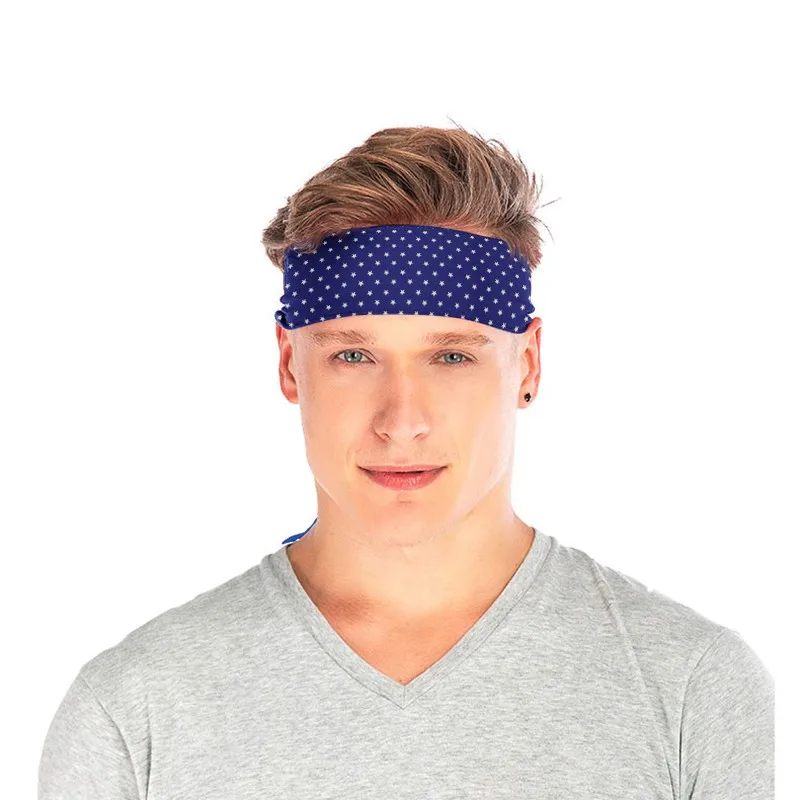 American Flag Pattern Design Outdoor Sports Cycling Running Tennis Anti-Slip Sweatbands Headbands