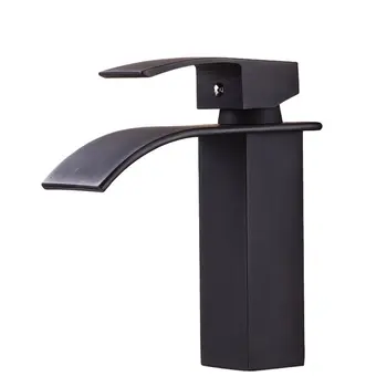 

Made Of Copper Compact Durable Four-sided Basin Faucet Wide Mouth Waterfall Water-tap Bathroom Washbasin Hot And Cold Faucet
