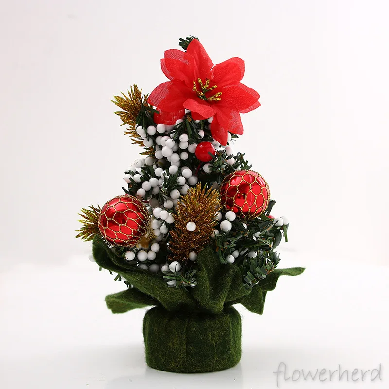 Small Christmas Tree 20cm New Year Table Decoration Ornaments Artificial Tabletop Mini Xmas Tree Miniature Tree Home Decorations