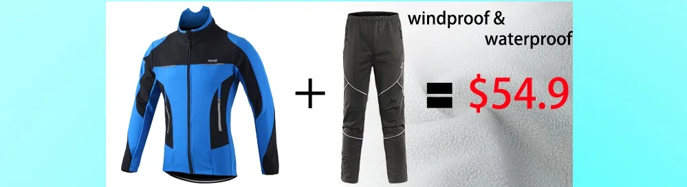 ARSUXEO, Мужская зимняя велосипедная куртка, комплект, ветрозащитная, водонепроницаемая, термальная спортивная одежда, велосипедные штаны, брюки, велосипедные костюмы, одежда 16HH