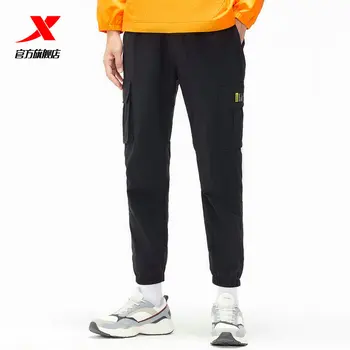 

Xtep men's running pants men's casual black sports pants elastic sports long knitted sports pants 880129560102