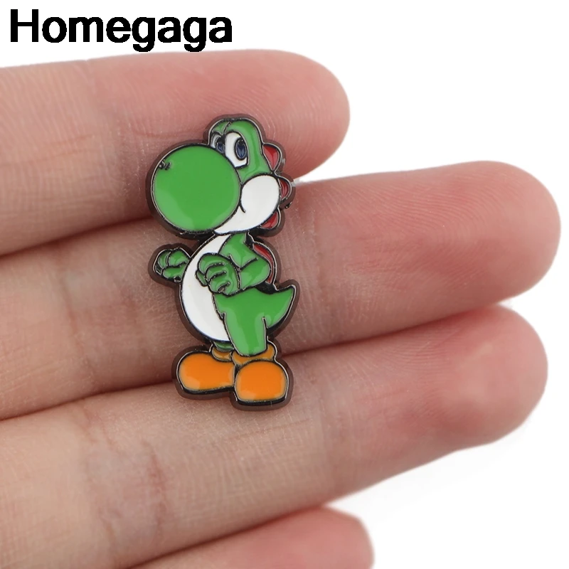 Homegaga Супер Марио Йоши дети цинк металлический Узелок Значки пункт рубашка сумка Одежда Кепка рюкзак броши для обуви для значков медалей D2307
