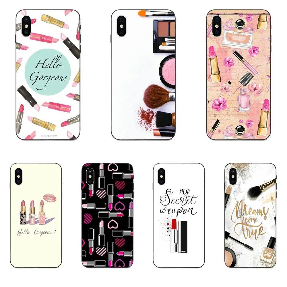 

For Samsung Galaxy Note 4 8 9 G313 S3 S4 S5 S6 S7 S8 S9 S10 Edge Plus Lite I9082 Soft Cases Skin Makeup Perfume Lipstick Make Up