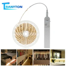 Светодиодный светильник под шкаф с беспроводным датчиком движения 1 м 2 м 3 м гибкая световая лента для кухни гардеробный шкаф в спальню освещение