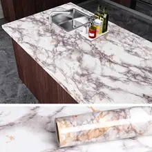 White and Gray Marble Wallpaper Furniture Self-Adhesive  Waterproof Paper For Kitchen Doors Vinyl Decorative Wall Living Room