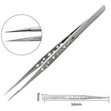 Нержавеющая сталь антистатические пинцеты для ресниц инструмент супер жесткие ресницы длинные косы гвозди Стразы ювелирные изделия сбор плоскогубцы