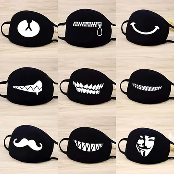 

Cartoon Expression Cotton Dust Mask Festive Party Respirator Keep Warm Cotton Cute Bear Mask Camouflage Anti Dust Mouth Muffle