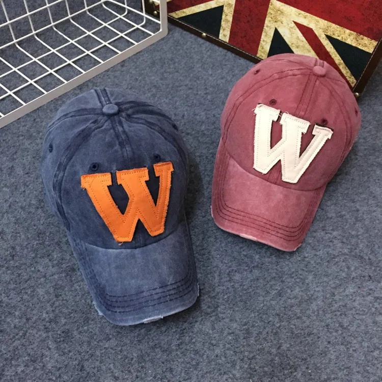 FRALU хлопчатобумажные вышитые буквы W Бейсбол Кепки Snapback Кепки s кости шляпа состаренная одежда шапка для Для мужчин уникальные кепки