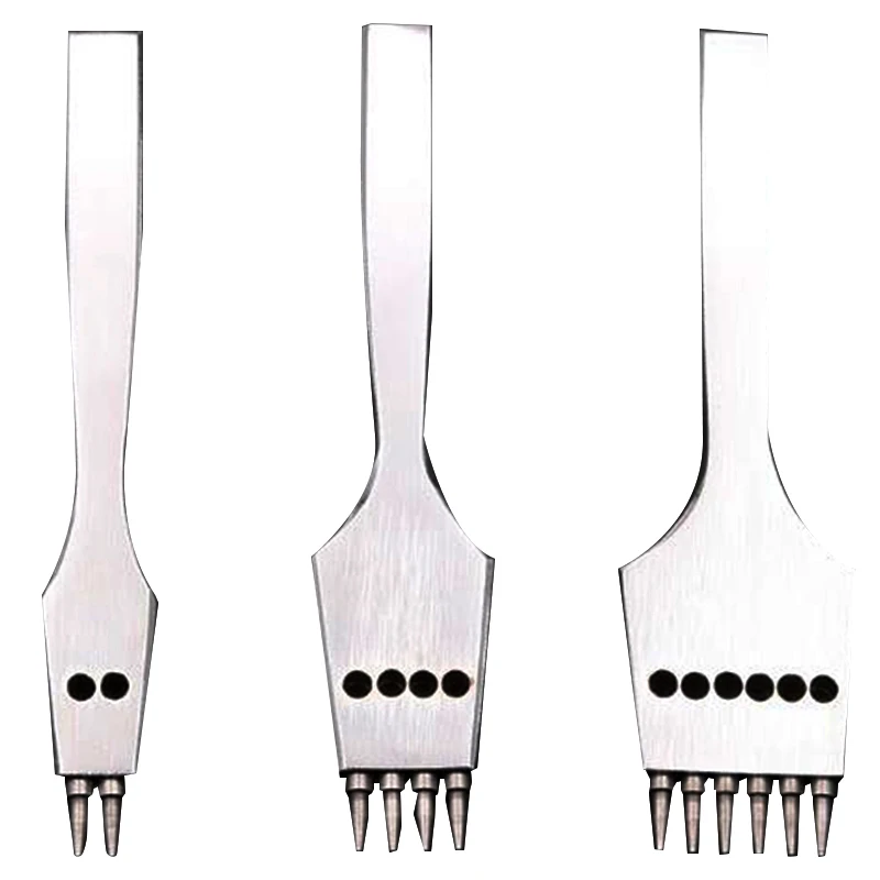 

3Pcs 4mm Leather Craft Round Hole Leather Puncher Detachable Seam Punching Chisel Tool/Set