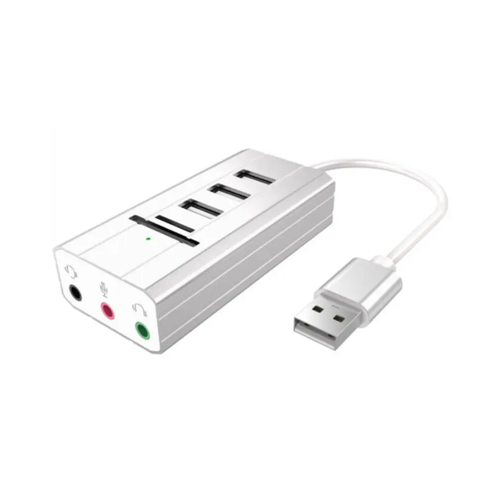 3,5 мм порты алюминиевый корпус Многофункциональный узловой центр USB-C 3,1 USB2.0 микрофонные порты звуковая карта TF кард-ридер
