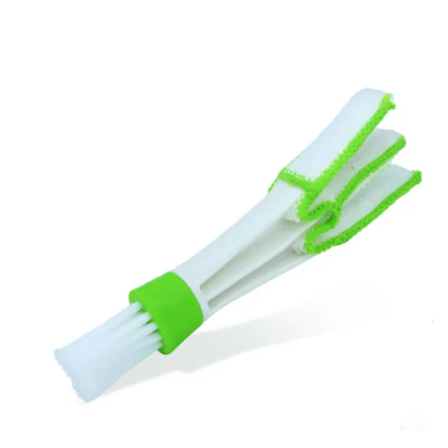 2 In 1 Car Air-Conditioner Outlet Cleaning Tool Multi-purpose Dust Brush Car Accessories Interior Multi-purpose Brush Cleaning green white