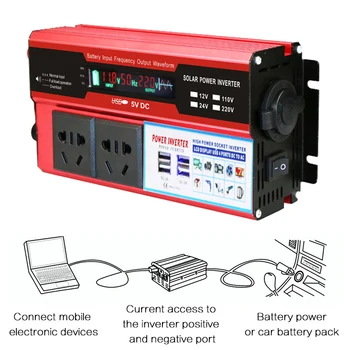 

Hot Car Power Inverter Vehicle Power Converter Universal Modified Sine Wave 500W DC 12V to 220V AC