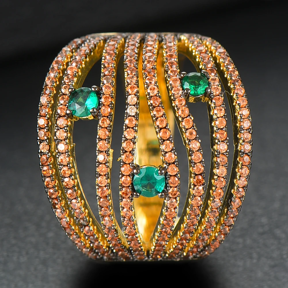 2021 Trendy Stacks Charm Statement Ring for Women Cubic Zircon Finger Rings Beads Charm Ring Bohemian Beach Jewelry