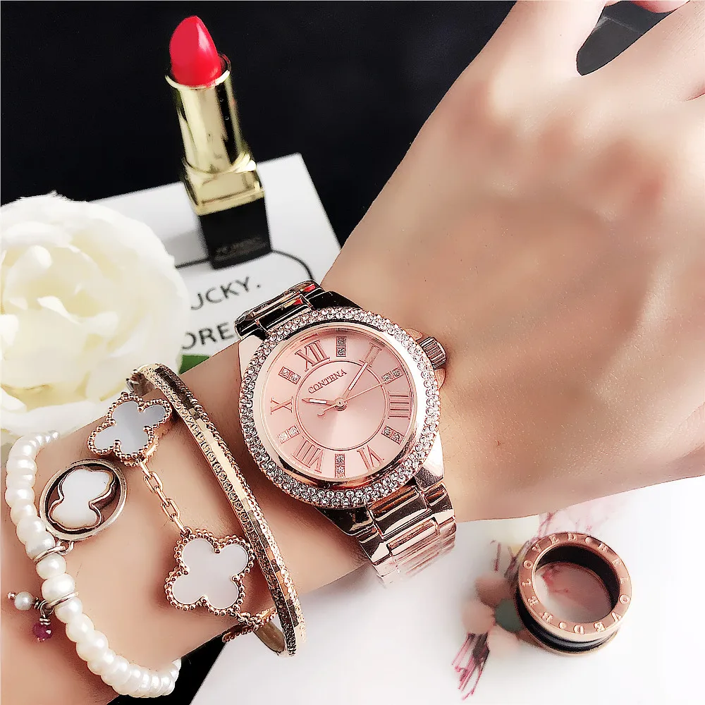 7220DT Mori женские модные часы с цветными буквами Douyin женский стиль Божий модные прекрасные креативные кварцевые часы - Цвет: 4RG