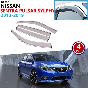 

for Nissan Sentra Pulsar Sylphy B17 2013~2019 Window Visor Vent Awnings Rain Guard Shelters Accessories 2014 2015 2016 2017 2018