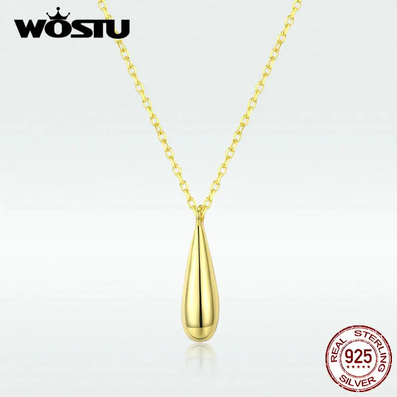 WOSTU 100% 925 пробы серебряное золотое ожерелье с водопадом Подвеска для женщин звено