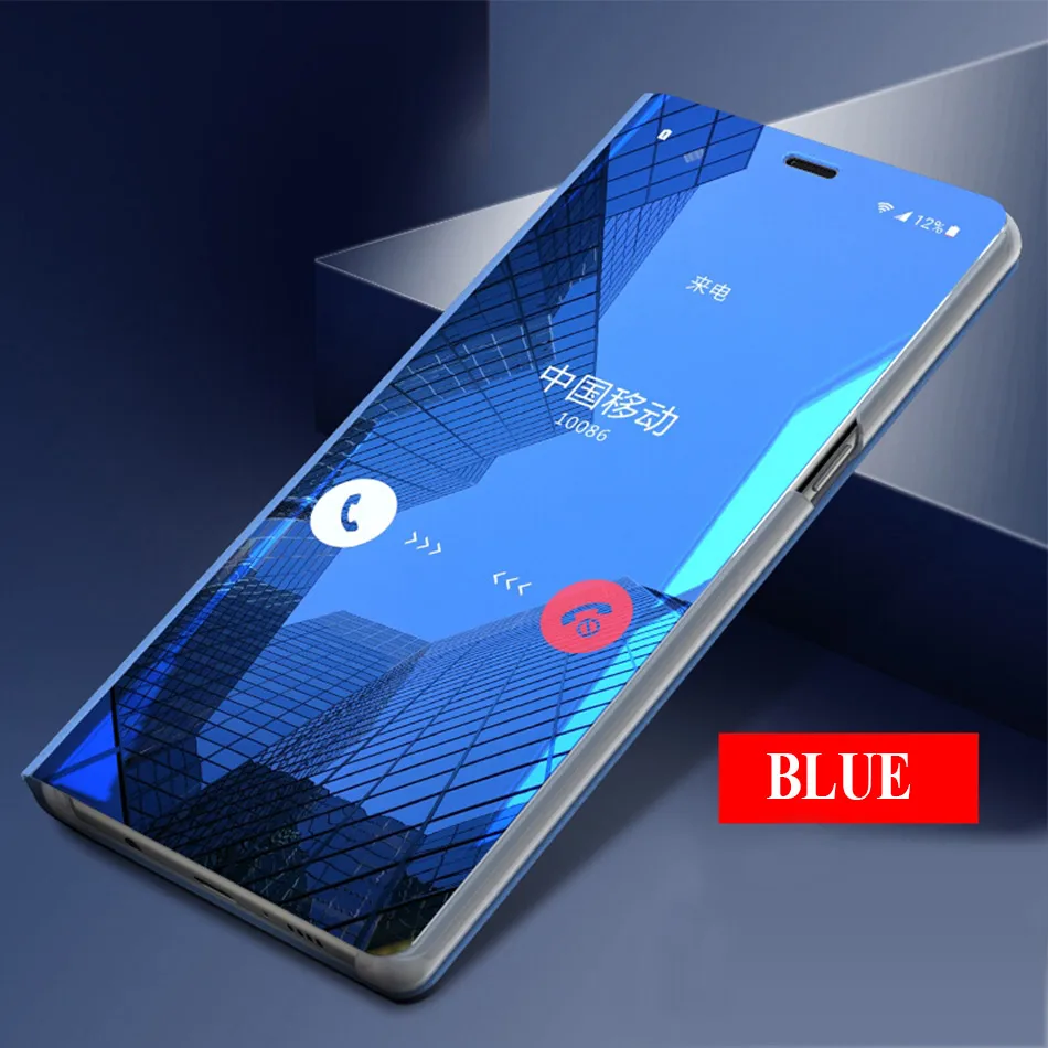 Blue Роскошное умное зеркало флип чехол для телефона для samsung Galaxy Note 10 9 8 Pro S10 S9 S8 плюс M20 M30 A10 A20 A30 A50 A60 A70 чехол Крышка - Цвет: Blue