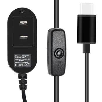 

For Raspberry Pi 4 Power Supply Adapter ON/OFF Switch USB-C 5V 3.0A US EU Plug USB-C Type-C Power Supply