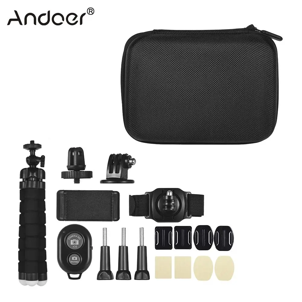 Andoer 18в1 аксессуары для GoPro Xiaomi Yi для AKASO SJCAM Apeman Dragon Touch аксессуары для спортивной экшн-камеры