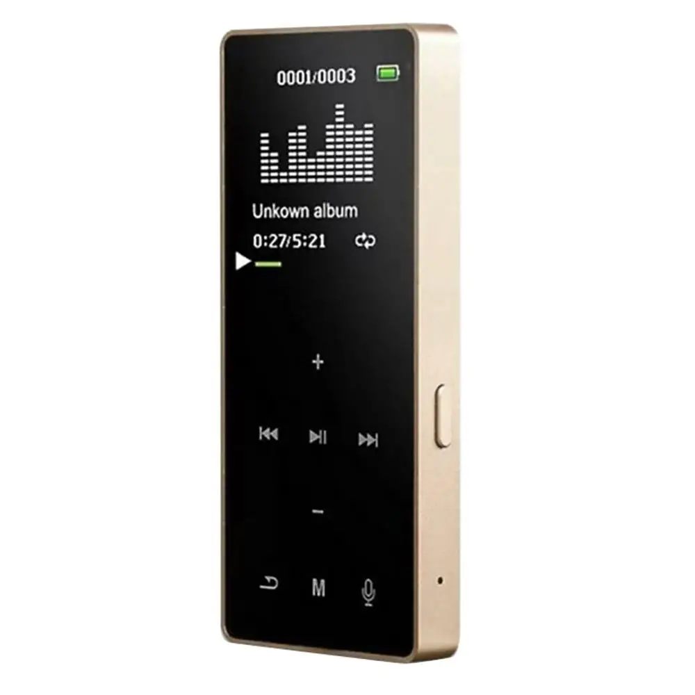 Золотой 1,8 дюймовый TFT дисплей, супер-тонкий и супер-крутой Мини Bluetooth плеер HIFI Спорт Музыка громкие колонки MP4 медиа FM радио рекордер - Цвет: Золотой