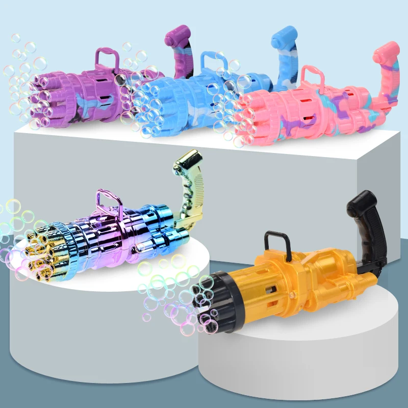 Automatic Gatling Bubble Gun Kid Toys Summer Outdoor Bath Toy Electric Machine Soap Wedding for Kids Gift | Игрушки и хобби