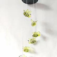 Солнечный ветряной колокольчик Солнечный Цвет Изменение колокольчика пчел светодиодный светильник Amazon Солнечный садовый светильник