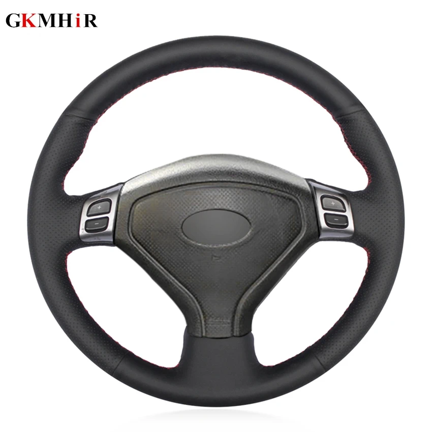 Черный чехол на руль из искусственной кожи ручной работы для Subaru Forester 2005-2007 Outback 2005 2007 Legacy 2005-2007