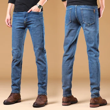 

2019 New Cotton Jeans Men High Quality Brand Denim Trousers Business Casual Soft Mens Pants Autumn Jeans Fashion Large Size 40