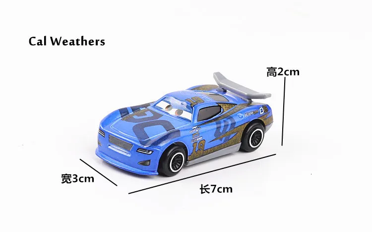 7 шт./компл. disney "тачки 3 Lightning McQueen Джексон Storm Крус Mater Мак дядя грузовик 1:55 литья под давлением металлический автомобиль модель игрушка для мальчиков