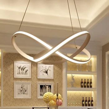 

Post Modern Personality Led Pendant Light Ring For Simple Living Room Restaurant Bar Dining Room Hanging Lamp deco chambre
