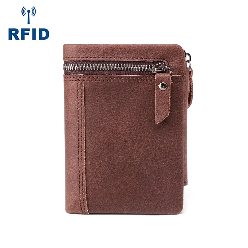 

Hot Sales RFID Card Bit More MEN'S Wallet Casual Fashion Short Genuine Leather Clutch Bag Retro Antimagnetic Wallet
