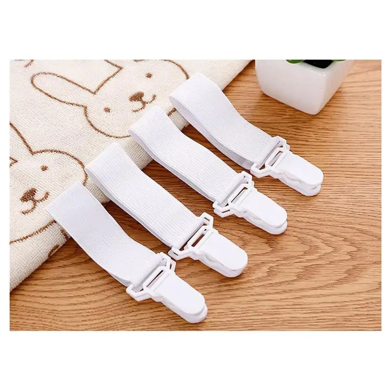 

4Pcs Elastic Bed Sheet Grippers Belt Fastener Bed Sheet Clips Mattress Cover Blanket Holder Home Textiles Organize Tool Dropship