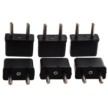 

American to European Outlet Plug Adapter - 6 Pack