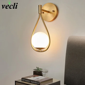 

Nordic Minimalist LED Wall Lamp Bathroom bedside Glass Ball Vintage Wall Lights Artistic Indoor Lighting For Staircase Aisle