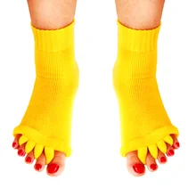 1 пара, носки для выравнивания ног, Йога, тренажерный зал, массаж, открытый носок, разделитель, носки с полупальцами, BHD2