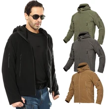 Мужская куртка высокого качества зимняя спортивная куртка софтшелл Флисовая теплая Военная Тактическая Толстовка для кемпинга походная одежда