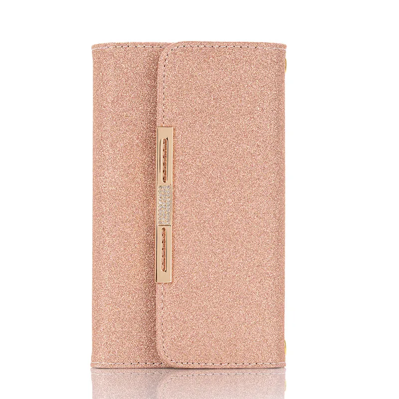 Rose golden Роскошный блестящий чехол для телефона iPhone XS Max XR 7 8 6 Чехол для iPhone 11 Pro Max ProMax Coque кожаный флип-чехол женская сумка для девочек - Цвет: Rose golden
