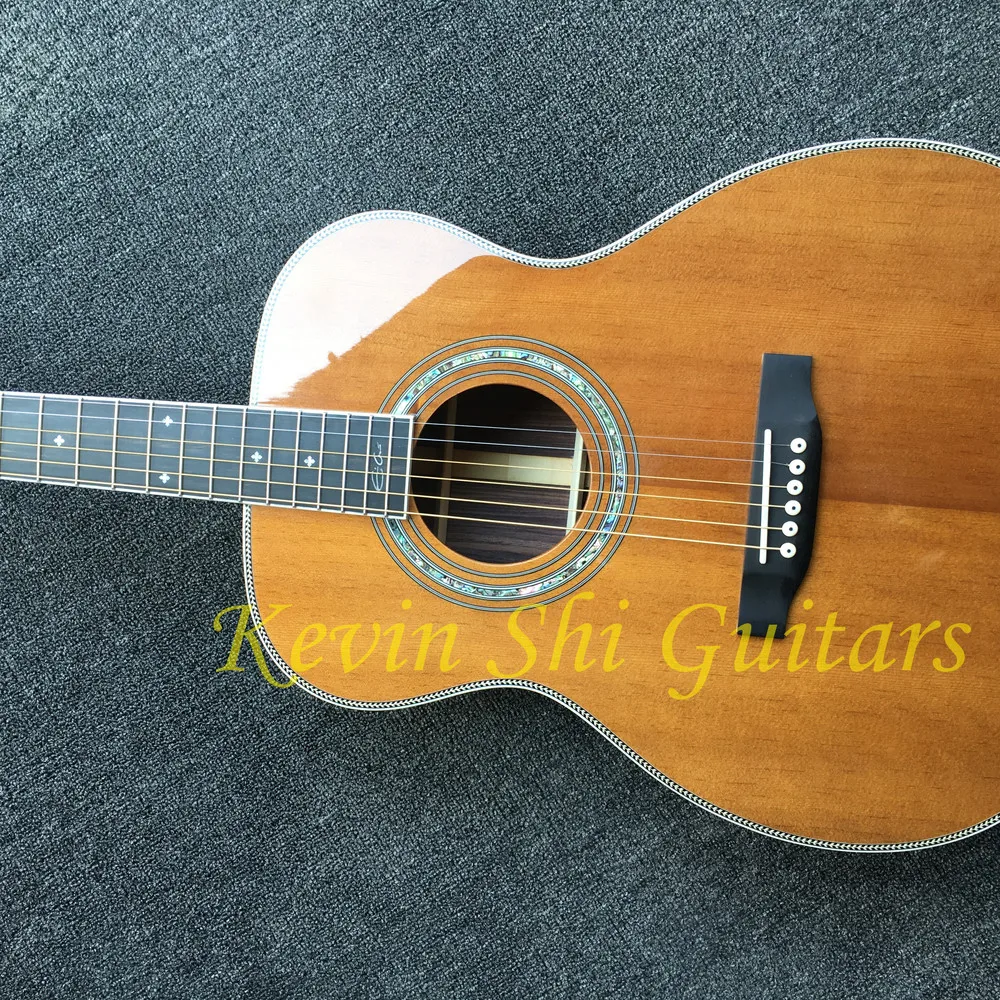 Fishbone binding ebony гриф 00042 Акустическая гитара 000 42 Электрогитара solid cedar OOO body