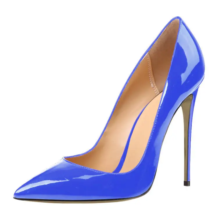 

Women Pumps 2020 New 12cm Temperament Thin High Heels Sexy Pointed Toe Slip-on Red Wedding Party Shoes For Lady Plus Size F0008