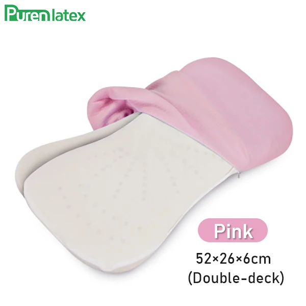 PinkDouble-deck Фиолетовый Латекс 0-3-6 лет дети медленный отскок пены памяти подушка ядро плюс длинные предотвращают плоскую голову ребенка Ортопедическая подушка для шеи - Цвет: PinkDouble-deck
